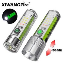 슈퍼 밝은 LED 플래시 라이트 30W 심지 조명 USB 충전식 램프 화이트/레드/블루/퍼플 사이드, Style A-15W, green