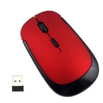 인체 공학적 무선 마우스 컴퓨터 USB 2.4GHz 광학 미니 게임 PC 노트북 슬림 Macbook Xiaomi HP Lenovo, 04 Red, 한개옵션1