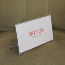 아크릴 명패 경비실 책상 탁상 POP A형 명판 삼각형 투명 100x70mm