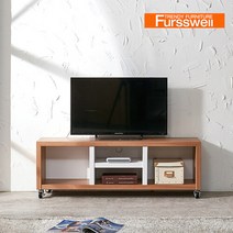 퍼스웰 이동식1200 바퀴형 거실장TV장 1단책장YB_025, 올화이트