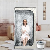 가정용 습식 사우나 박스 찜질방 홈스파, 커피색+ 4L 훈증기+ 의자