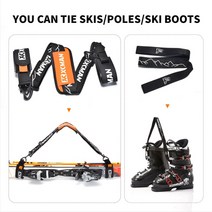 해외 XCMAN-알파인 스키와 폴 부츠 캐리어 스트랩 보너스 숄더 슬링 쿠션 벨크로 홀더 포함 및 폴 보호, 03 Orange