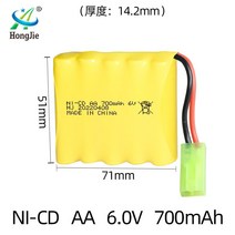 도매 니켈 카드뮴 6V 700mAh 배터리 팩 등산 자동차 원격 제어 장난감 AA5 충전식 배터리, 오다미야 플러그(1열)