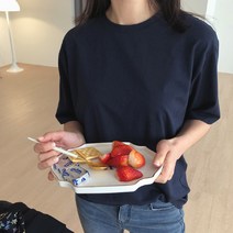 수피마 기본 핏 긴팔 반팔 무지 라운드 티셔츠