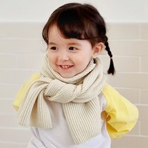 우주아이 방긋 목도리 유아 아동 겨울 니트 스마일