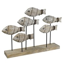 SAILINGSTORY 나무 물고기 학교 해변 장식 해안 욕실 호수 집 바다 스트라이프 마감, Wire