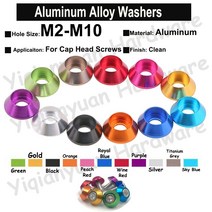 제트고압분사기 무선세차고압펌프 고압세차 2개-10 개 알루미늄 합금 와셔 캡 헤드 나사 가스켓 여러 가지, 04 10Pcs M4_01 Black