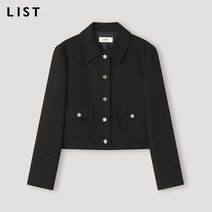 리스트 트위드 백 밴딩 셔츠 재킷 TWWJKM70040 BK