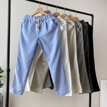 피노치 남자 여름 린넨 바지 밴딩 슬랙스 보카시 9부 빅사이즈 5XL