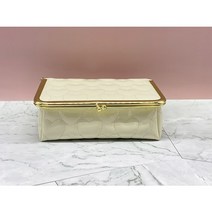 에나멜 거울 탁상 화장품 립파우치, 1.아이보리