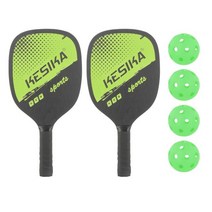 Pickleball Paddles 2 개의 4 공 세트 휴대용 캐리 백 야외 라켓 성인 여성용 남성용, 초록