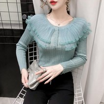 오르난 여성 간절기 루즈핏 레이스 티셔츠623868814215