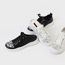 리에트 2type 천연가죽 레이스업 스니커즈 뮬슬리퍼 3cm