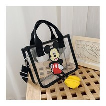 미키 미니 여름 소녀 투명 숄더백 대학생 비치 젤리 투명 가방 휴대용 토트 숄더백