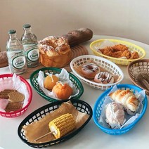 플라스틱바스켓 레트로 과자바구니 메쉬 플레이팅, 블랙