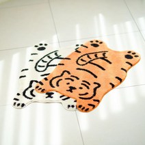 호랑이 일러스트 그림 발매트 러그 주방 욕실 45x75cm, 오렌지 호랑이