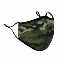 Top Trenz Kids Face Wrap Cloth Reusable Fashion Mask Medium (Ages 8+ to Adult) (Brown Zebra), Green Camo