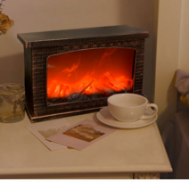 리얼한 LED 불멍벽난로 미니무드등 무드등선물 충전형, 와이드형