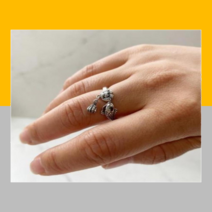 연꽃 잉어 연근 달랑 장식 은 반지 불교 굿즈 사이즈조절 여자 AM128