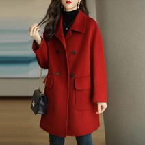 FANSYLI 여자 모직 코트 가을 겨울 루즈핏 하프 코트 11B2