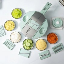 스파이럴라이저 만능 슬라이서 당근라페 다용도 야채 채칼 다기능 야채 절단기 스테인레스, 비민트 그린