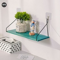 북유럽 나무 벽걸이 선반 거실 장식 디스플레이 스탠드 홈 벽 침실 보관, [07] blue 40cm