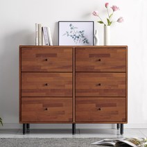 힐링가구 피에타 북유럽 와이드 수납 3단 서랍장 1200, 멀바우