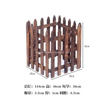 탄화방부목 폴딩 펜스 울타리 칸막이 베란다 정원 화단 낮은울타리 화분가리개 원목 휀스, 카본 144×46cm (뾰족팁)