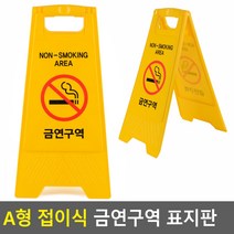 A형 접이식 금연구역 표지판 접이식금연구역표지판 안전표지판 양면금연표지판 금연구역안내판, 단품