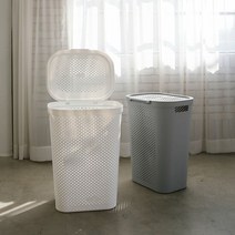 리빙숲 대용량 빨래바구니 세탁바구니 빨래통, 색상:화이트, 단품