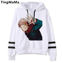 Kawaii 일본 애니메이션 Jujutsu Kaisen 후드 남성 만화 겨울 Yuji Itadori Graphic 스웨트