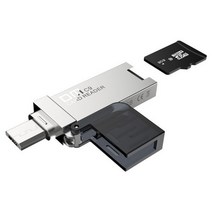 블랙박스sd카드리더기 usb 메모리 nfc c타입 DM CR009 OTG 카드 판독기 마이크로 SDTF USB 인터페이스가 Andriods 스마트 폰용 멀티, 은