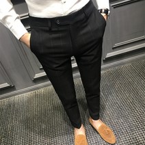 DFMEI 봄철 캐주얼 체크 슬림 핏 팬츠 남성 웨스트 스키니 진 남자 팬츠 하의 영국 남자. 인륜정장 바지