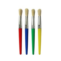 10 색 세척 컵 브리 슬 낙서 그림 멧돼지 브러쉬 라운드 헤드 플라스틱 막대 세트, [02] 4 brushes