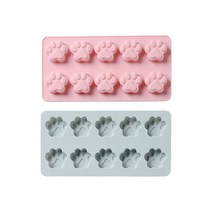 두빵펫 강아지 간식 만들기 틀 모양틀 재료 키트 발바닥 실리콘 몰드 우유껌, 핑크, 1개