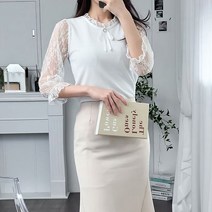 러블리감성 / 해준 레이스 7부 블라우스 셔츠