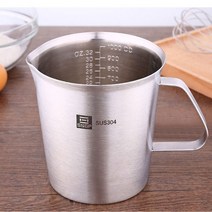 북유럽 스텐 손잡이비커 이유식 계량컵 1000ml, 단품