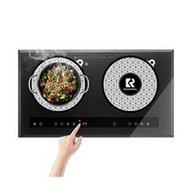 정품 KitchenRaku 2개 인덕션 쿡탑 매트 (자기) 스토브용 보호대 원형 스토브 상단 커버 실리콘 전자레인지 매트로 사용 가능(7.9