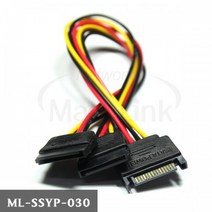 마하링크 ML-SSYP-030 SATA-SATA 전원 Y 케이블 30CM, 선택없음