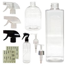 분무기 용기 500ml/투명 불투명스프레이 공병 용기 화분 원예, 타입:투명사각 500ml