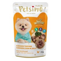 D17 반려동물 습식사료 치킨과 닭간 파우치 70g, 2개