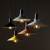 노랑조명 LED 샤프 펜던트 조명 빈티지 카페 식탁등 인테리어, 블랙, LED 볼구 G95 12W 전구색 (노란 불빛)