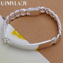 실버팔찌 여성은팔찌 매력 925 스털링 실버 디자인 고귀한 예쁜 10MM 남성 체인 보석 패션 기하학적 팔찌 공장 가격