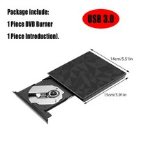 휴대용cd플레이어 휴대용 USB 3.0/2.0 DVD-ROM 광학 드라이브 외부 슬림 CD ROM 디스크 리더 데스크탑 PC 노트북 태블릿 프로 모션 DVD 플레이어, 05 NO.5 USB3.0, 05 NO.5 USB3.0