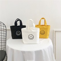에코백 스마일에코백 유치원 도시락가방 실내화가방 캔버스백 스마일 미니에코백 초등학생 보조가방 KK89