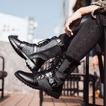 할리 바이크 웨스턴 롱 부츠 할리데이비슨부츠 남자 라이더 가죽 워커 신발, 41, 블랙 색