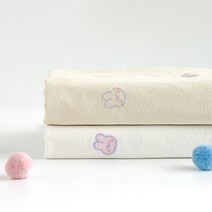 대폭 바이오워싱 면 20수 광목 자수 : 토끼 4종 [E0990], 무지 백아이보리