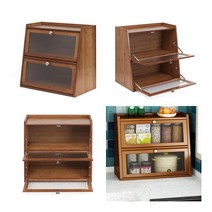 우드인테리어 투명 2단 미니 수납장 50X50CM 브라운 파우더룸수납장 플랩도어수납장