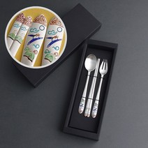 ㈜인스푼 꼬마사슴 빨강 어린이은수저 3종 80% 20돈 스푼포크젓가락 첫돌선물