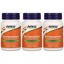 나우푸드 세라펩타제 세라펩타아제 33mg 60 베지 캡슐 Serrapeptase 3개묶음